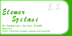elemer szilasi business card